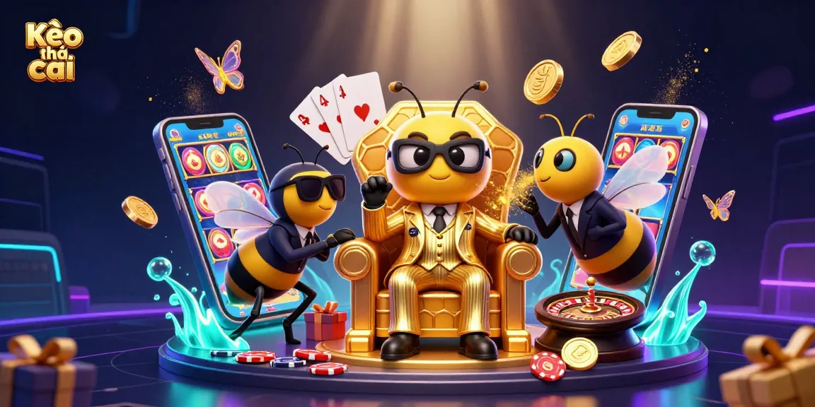 Kèo nhà cái offers thrilling bets with a bumblebee mob boss flanked by wasp bodyguards and a butterfly informant.