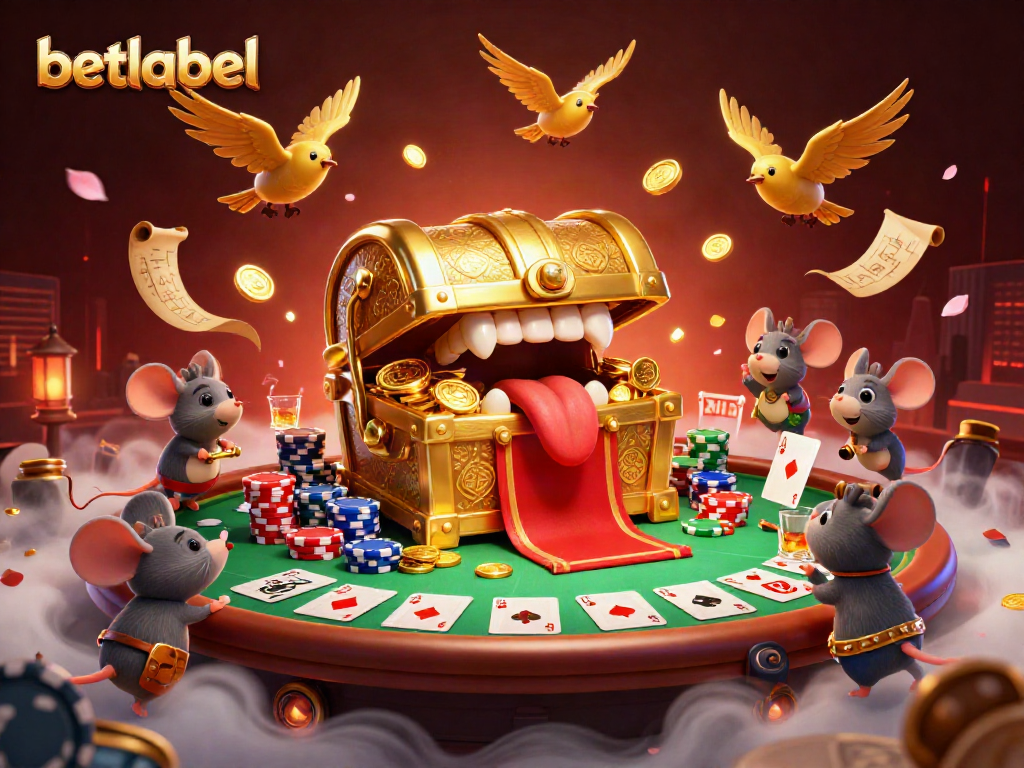 Engage with the vibrant world of betlabel as adventurer mice discover treasures amidst a dynamic casino scene.