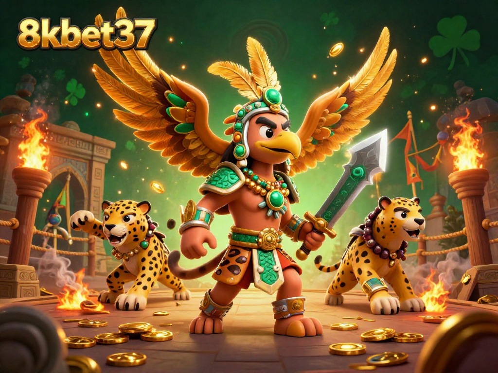 Engage with strategic gameplay at 8kbet37 featuring dynamic visuals of casino elements in a vibrant setting.