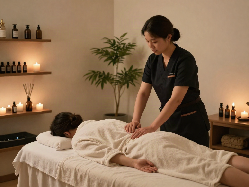 Relaxation during 화성출장안마 service in a serene spa environment