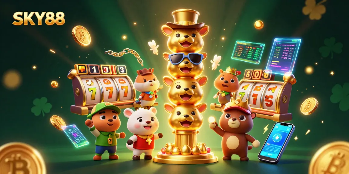 Engage with SKY88's vibrant casino experience featuring a golden totem pole amidst rich game elements.
