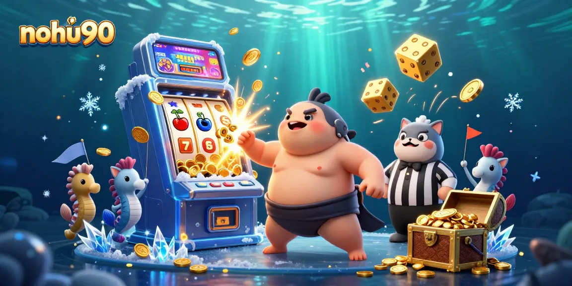 Experience nohu90's thrilling jackpot action with a vibrant underwater casino scene.