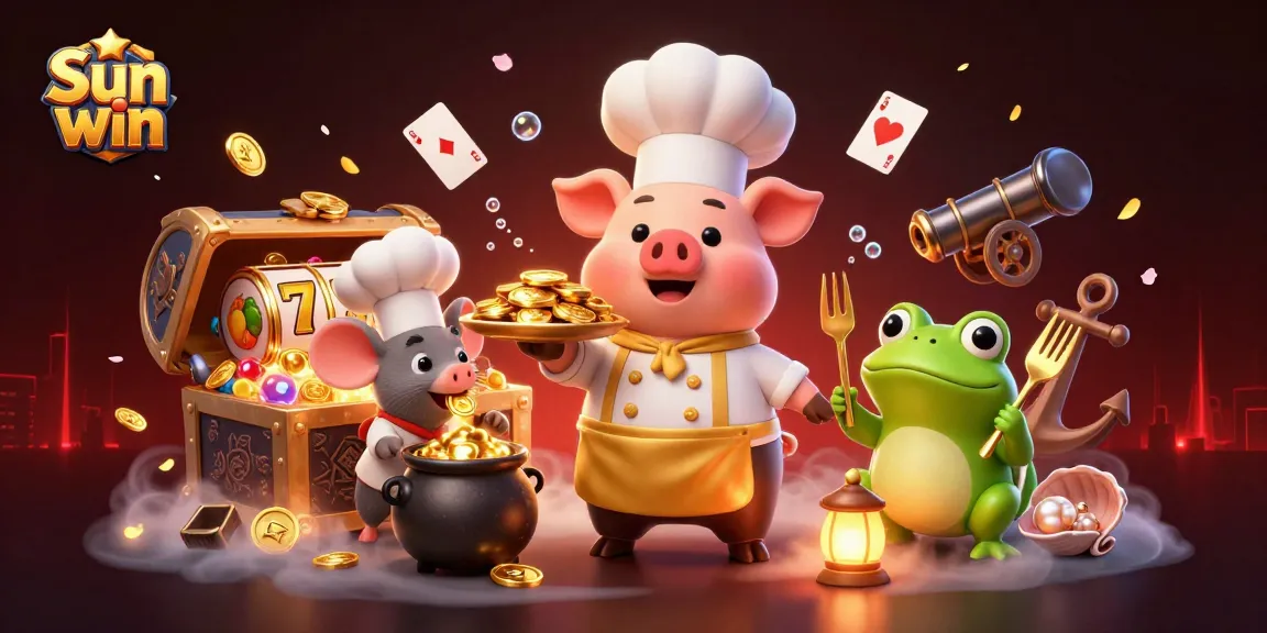 Sun win enhances gaming excitement with vibrant casino elements in a rich 3D illustration.