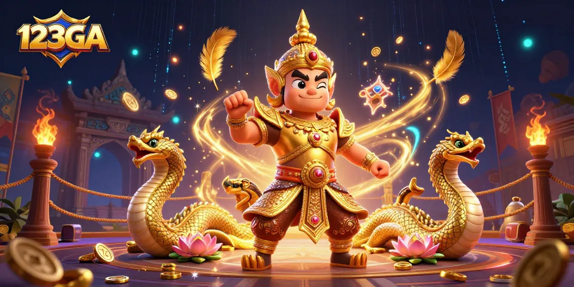 Experience the thrilling action of 123GA with a vibrant 3D illustration of a casino scene.