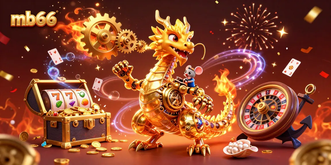 Immerse in the thrilling world of mb66 with a magnificent dragon and rich casino elements.