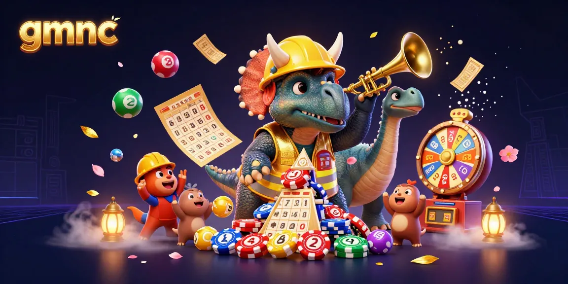 Engaging gmnc visual with a triceratops and parasaurolophus celebrating in a vibrant casino atmosphere.