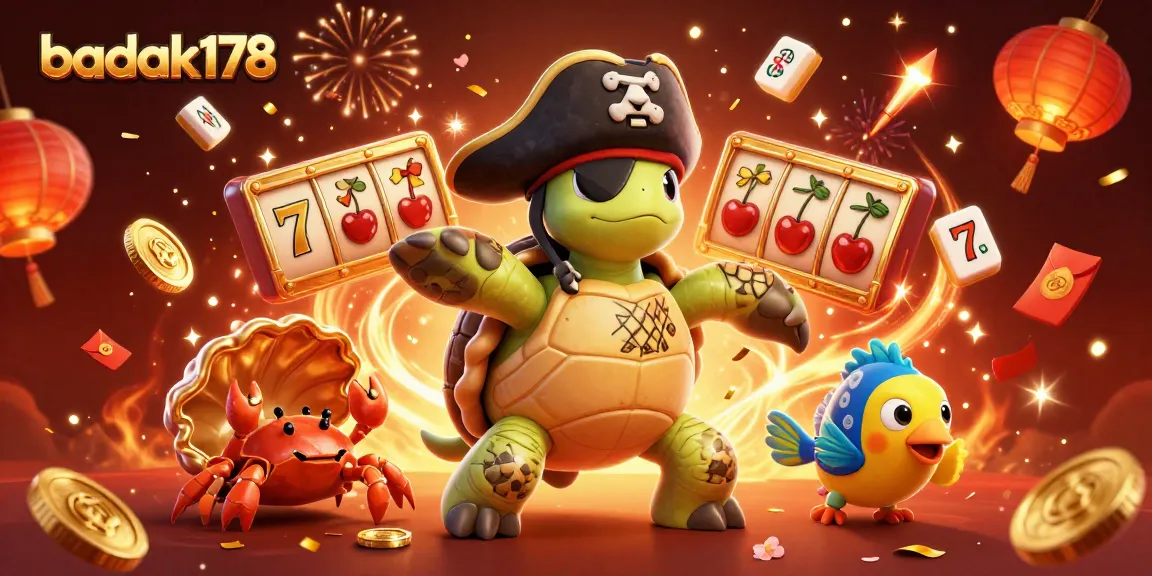 Engage with badak178’s latest 2026 slots through a vibrant and detailed casino illustration.