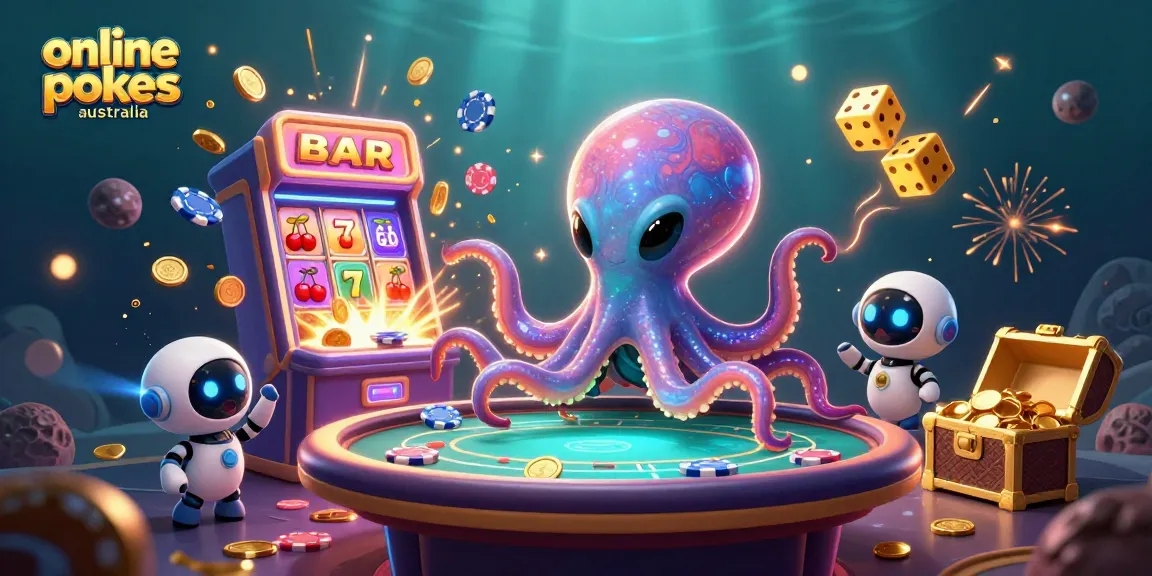 Engage with online pokies australia featuring a vibrant alien-themed 3D scene capturing thrilling casino elements.